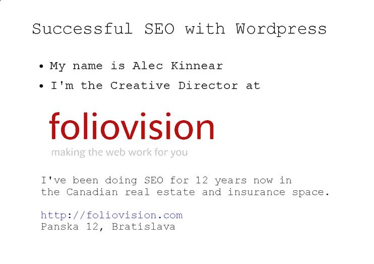 Prezentácia - SEO and WordPress